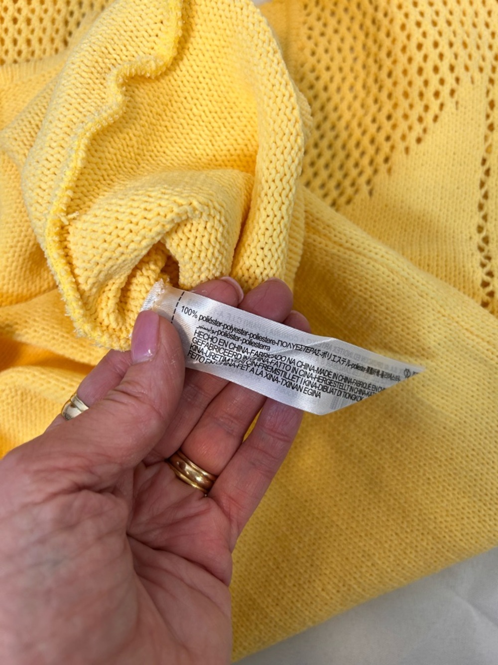 Zara Yellow Knit Polo Dress with Cutwork Details BodyCon Mini Size Large - Picture 6 of 7